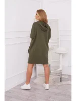 Kaki šaty s kapucí Kaki šaty s kapucí