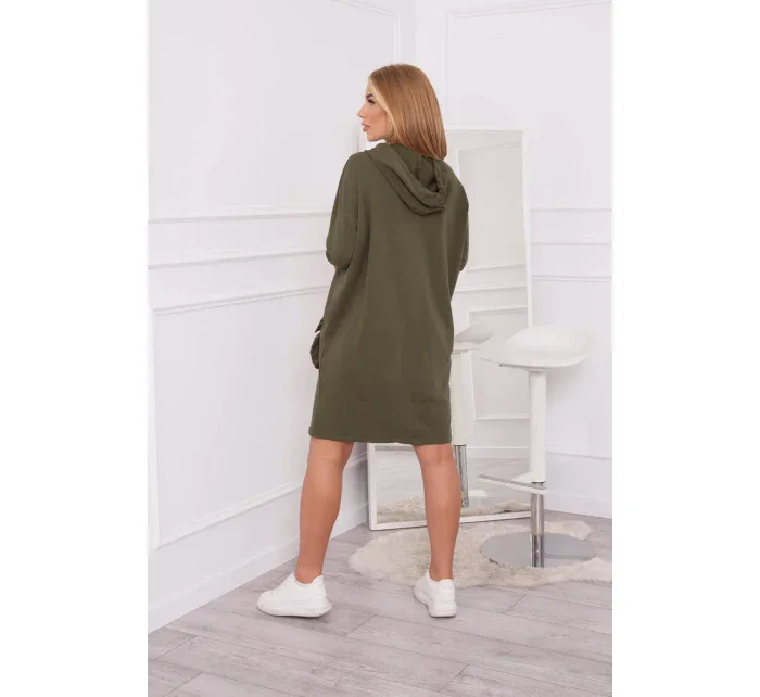 Kaki šaty s kapucí Kaki šaty s kapucí