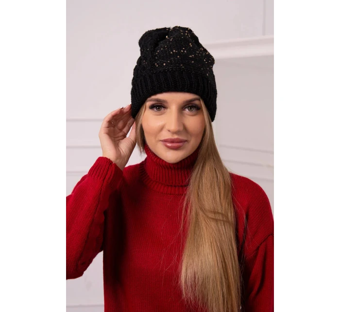 Dámská čepice černá model 18752241 - K-Fashion Dámská čepice černá model 18752241 - K-Fashion