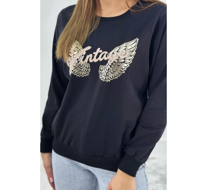 Mikina s potiskem černý