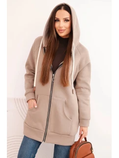 Zateplená dámská mikina s kapucí a zipem fango