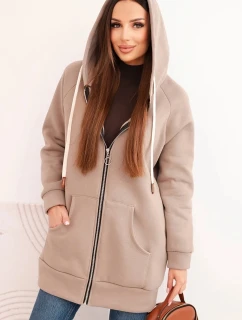 Zateplená dámská mikina s kapucí a zipem fango