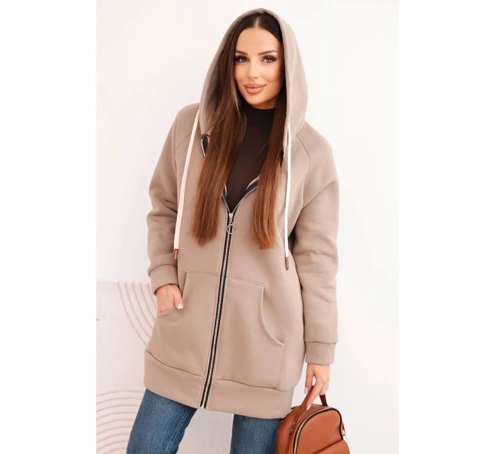 Zateplená dámská mikina s kapucí a zipem fango Zateplená dámská mikina s kapucí a zipem fango