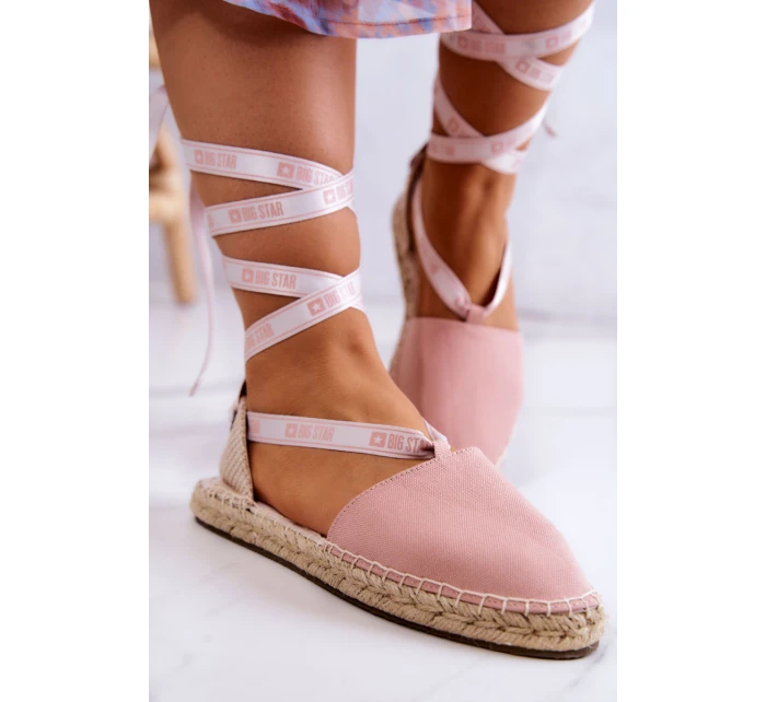 Dámské vázané espadrilky Big Star model 21577582 Růžová - Big Star Shoes Dámské vázané espadrilky Big Star model 21577582 Růžová - Big Star Shoes