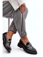 Dámské mokasíny na plochém podpatku černé model 21637775 - Boto