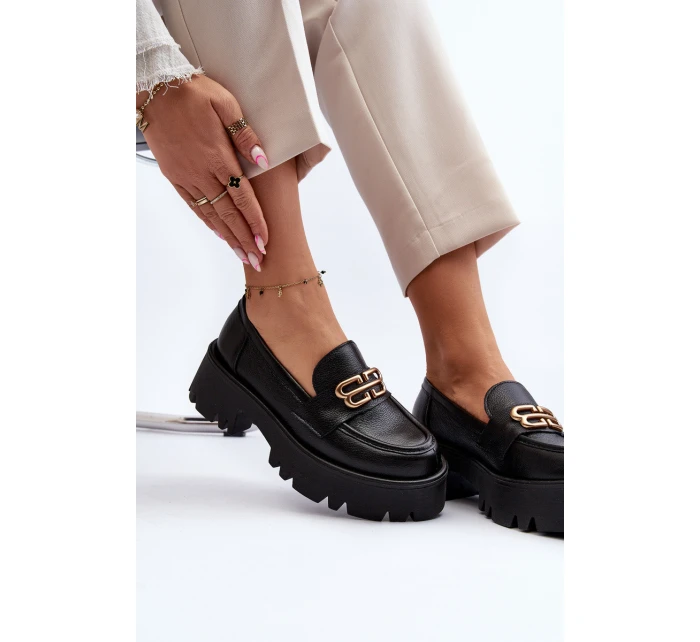 Zazoo 20164 Dámské Mokasíny Z Pravé Kůže Černé