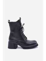 Zateplené dámské boty z přírodní kůže Černé model 21675640 - VINCEZA