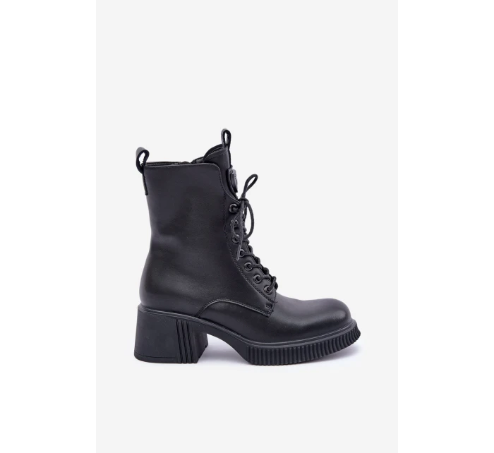 Zateplené dámské boty z přírodní kůže Černé model 21675640 - VINCEZA