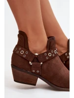 Dámské kotníkové boty s výřezy a pásky model 21919552 - Boto