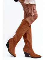 Módní semišové kovbojské boty Camel Delia Módní semišové kovbojské boty Camel Delia