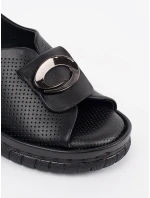 Krásné černé sandály dámské bez podpatku Krásné černé sandály dámské bez podpatku