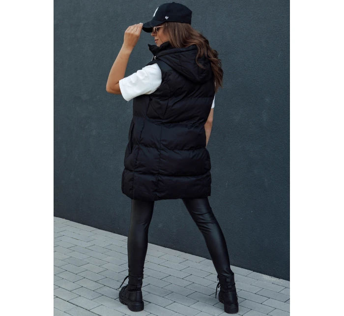 Dámská prošívaná dlouhá vesta VIANA černá FashionStreet TY4504