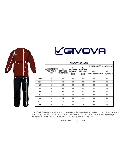 Unisex tepláková souprava Visa v tmavě modré a bílé barvě model 15950236 - Givova Unisex tepláková souprava Visa v tmavě modré a bílé barvě model 15950236 - Givova