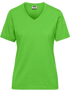 Daiber JN 1807 Dámské pracovní tričko z bio bavlny - Solid 02.1807 lime green