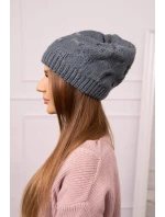 Dámská čepice tmavě šedá model 18752357 - K-Fashion Dámská čepice tmavě šedá model 18752357 - K-Fashion