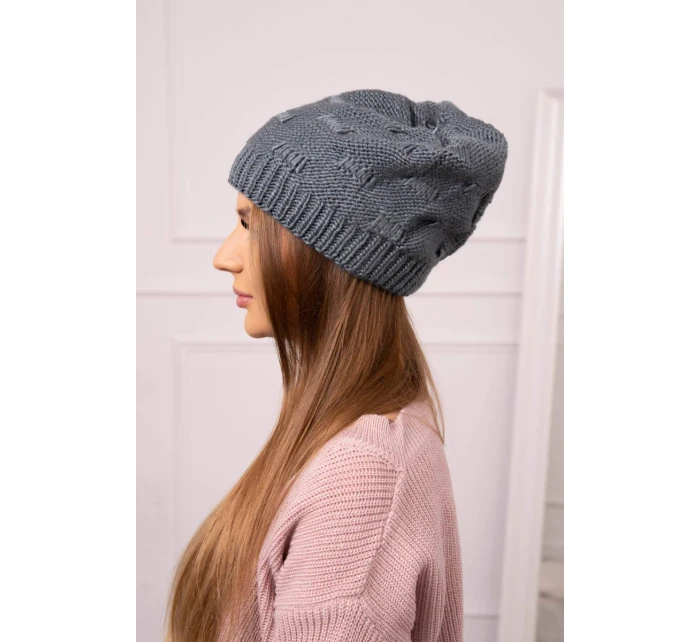 Dámská čepice tmavě šedá model 18752357 - K-Fashion Dámská čepice tmavě šedá model 18752357 - K-Fashion