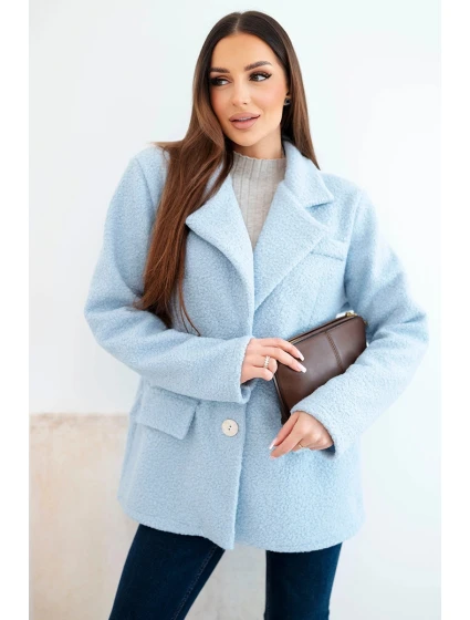 Dámská bunda z měkkého model 21954856 s límcem modrá - K-Fashion