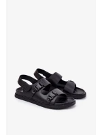 Pánské kožené sandály Big Star – černé Pánské kožené sandály Big Star – černé