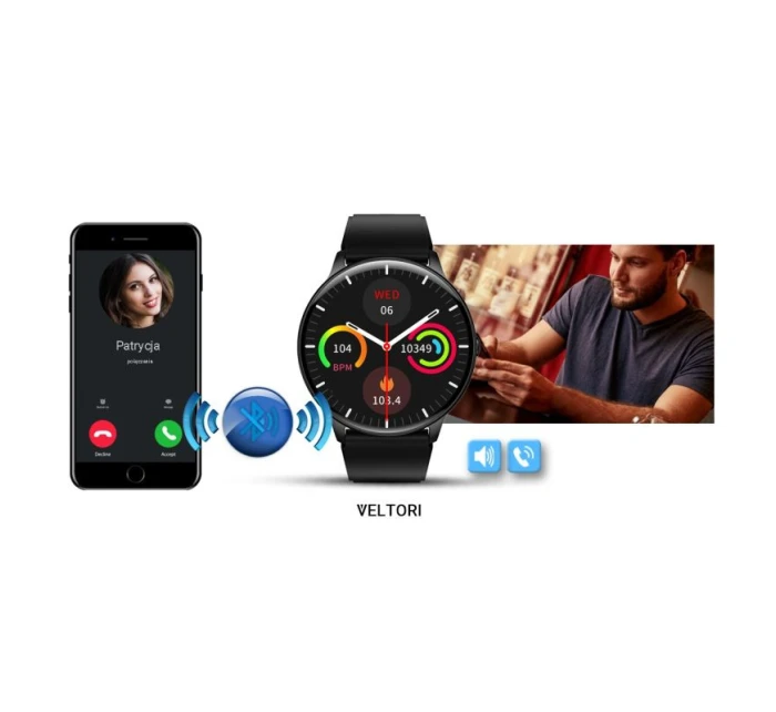 Černý silikonový řemínek model 21805559 - VELTORI