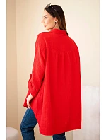 Bavlněná mušelínová košile Plus Size světle bordová Bavlněná mušelínová košile Plus Size světle bordová