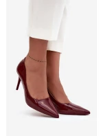 Lakované ekokůže dámské lodičky s  bordó model 21711357 - Boto
