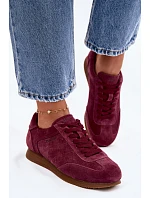 Tenisky z pravé semišové kůže Big Star TT274227 Bordó