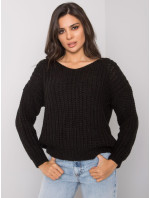 RUE PARIS Černý dámský pletený svetr