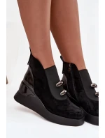 Dámské kotníkové boty na platformě D&A – černé Dámské kotníkové boty na platformě D&A – černé