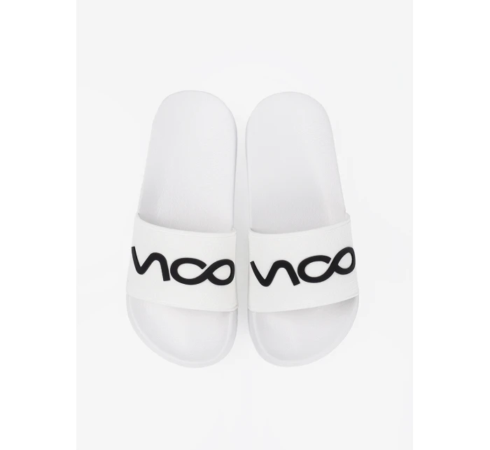 Pohodlné dámské bílé  nazouváky na plochém podpatku