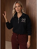 Bluza damska ocieplana ze stójką i czarna model 22554597 - FashionStreet Bluza damska ocieplana ze stójką i czarna model 22554597 - FashionStreet