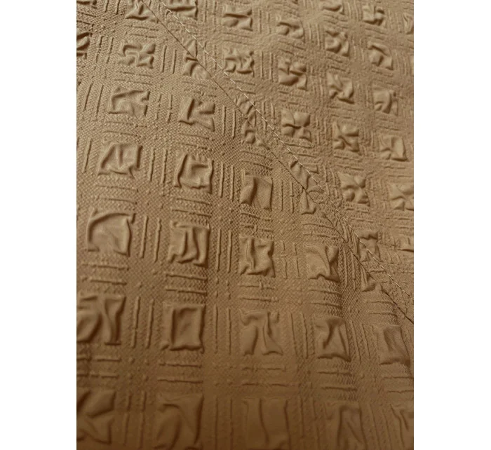 dámský kabát ve velbloudí barvě s páskem model 21248911 - STELLA FASHION