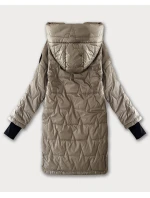 Béžová dámská prošívaná bunda s úpletovými stahovacími lemy S'West (B8505-12)