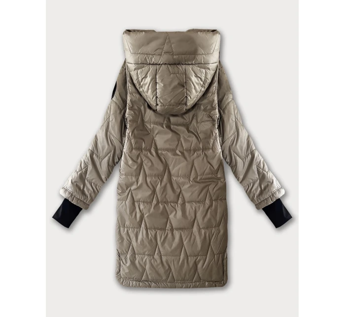 Béžová dámská prošívaná bunda s úpletovými stahovacími lemy S'West (B8505-12)