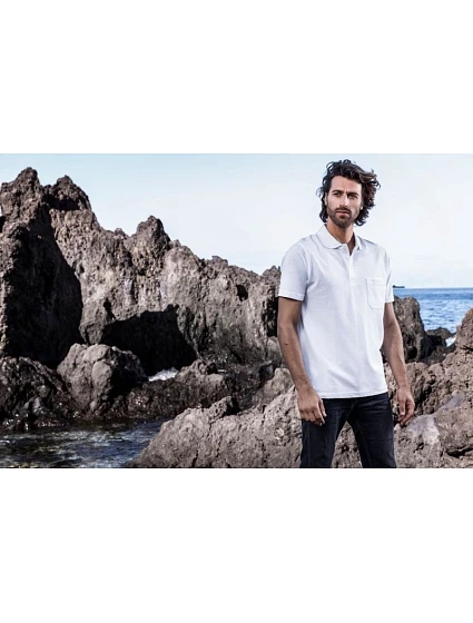 Pánské polo s kapsou Heavy Piqué 40. white model 22419064 - Promodoro Pánské polo s kapsou Heavy Piqué 40. white model 22419064 - Promodoro