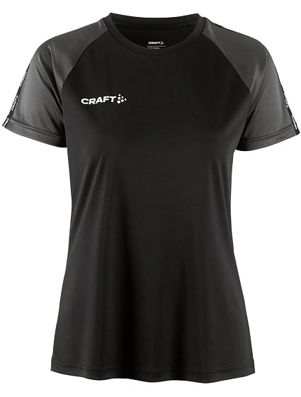 Craft Teamwear Squad Go Contrast Jersey W Dámské kontrastní sportovní tričko 82.2726 black/granite Craft Teamwear Squad Go Contrast Jersey W Dámské kontrastní sportovní tričko 82.2726 black/granite