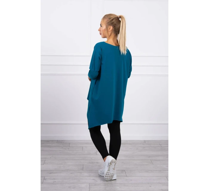 Oversize halenka s potiskem duhových rtů marine