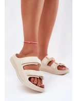 Dámské Pěnové Pantofle Se Suchými Zipy Big Star RR274A529 Béžové Dámské Pěnové Pantofle Se Suchými Zipy Big Star RR274A529 Béžové