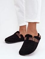 Dámské pantofle s beránčím kožíškem Černé Lorivine