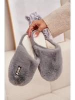 Kožešinové dámské pantofle šedé model 21772482 - Boto Kožešinové dámské pantofle šedé model 21772482 - Boto