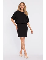 šaty s rozparkem na zádech černé model 22040493 - Moe