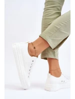 Nízké šněrovací tenisky Big Star LL274968 Bílé Nízké šněrovací tenisky Big Star LL274968 Bílé
