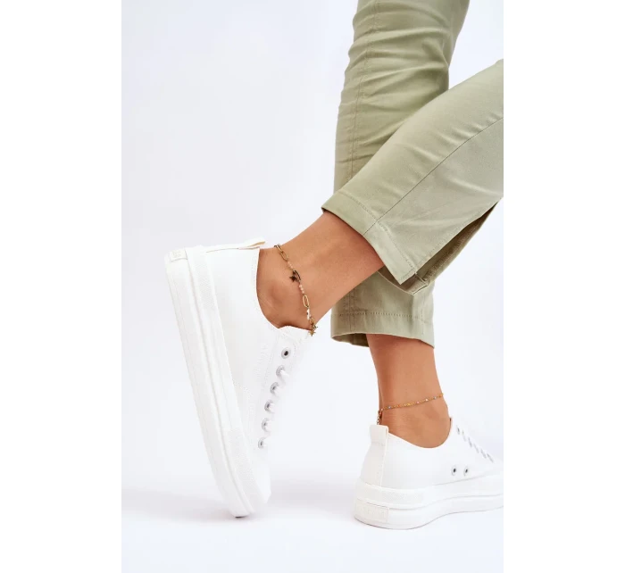 Nízké šněrovací tenisky Big Star LL274968 Bílé Nízké šněrovací tenisky Big Star LL274968 Bílé