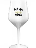 MÁMA POTŘEBUJE VÍNO - bílá nerozbitná sklenice na víno 470 ml