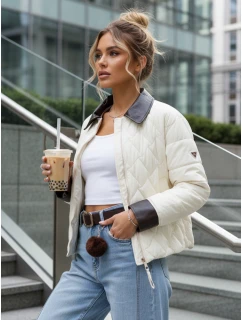 Dámská prošívaná bunda v barvě ecru FashionStreet TY5621