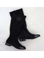 Dámské černé semišové lakované kozačky M.Daszynski model 21905436 - M. Daszyński