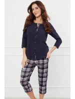 Italská móda Dona r.3/4 sp.3/4 barva:tmavě modrá/potisk Italská móda Dona r.3/4 sp.3/4 barva:tmavě modrá/potisk