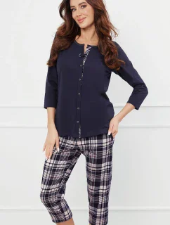 Italská móda Dona r.3/4 sp.3/4 barva:tmavě modrá/potisk