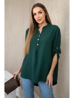 Halenka s prodlouženým zadním dílem tmavě zelená Halenka s prodlouženým zadním dílem tmavě zelená