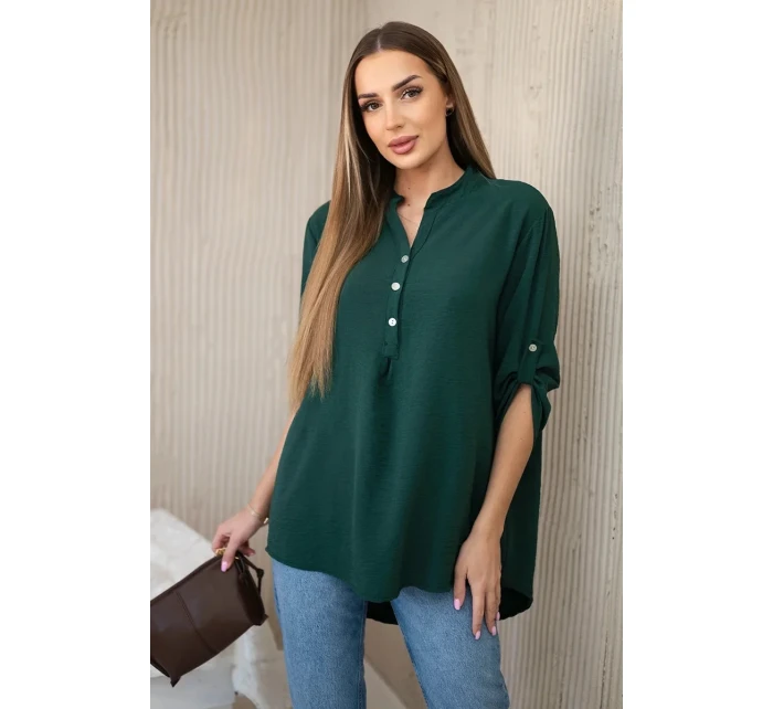 Halenka s prodlouženým zadním dílem tmavě zelená Halenka s prodlouženým zadním dílem tmavě zelená