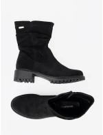 Komfortní  kotníčkové boty dámské černé Obcas